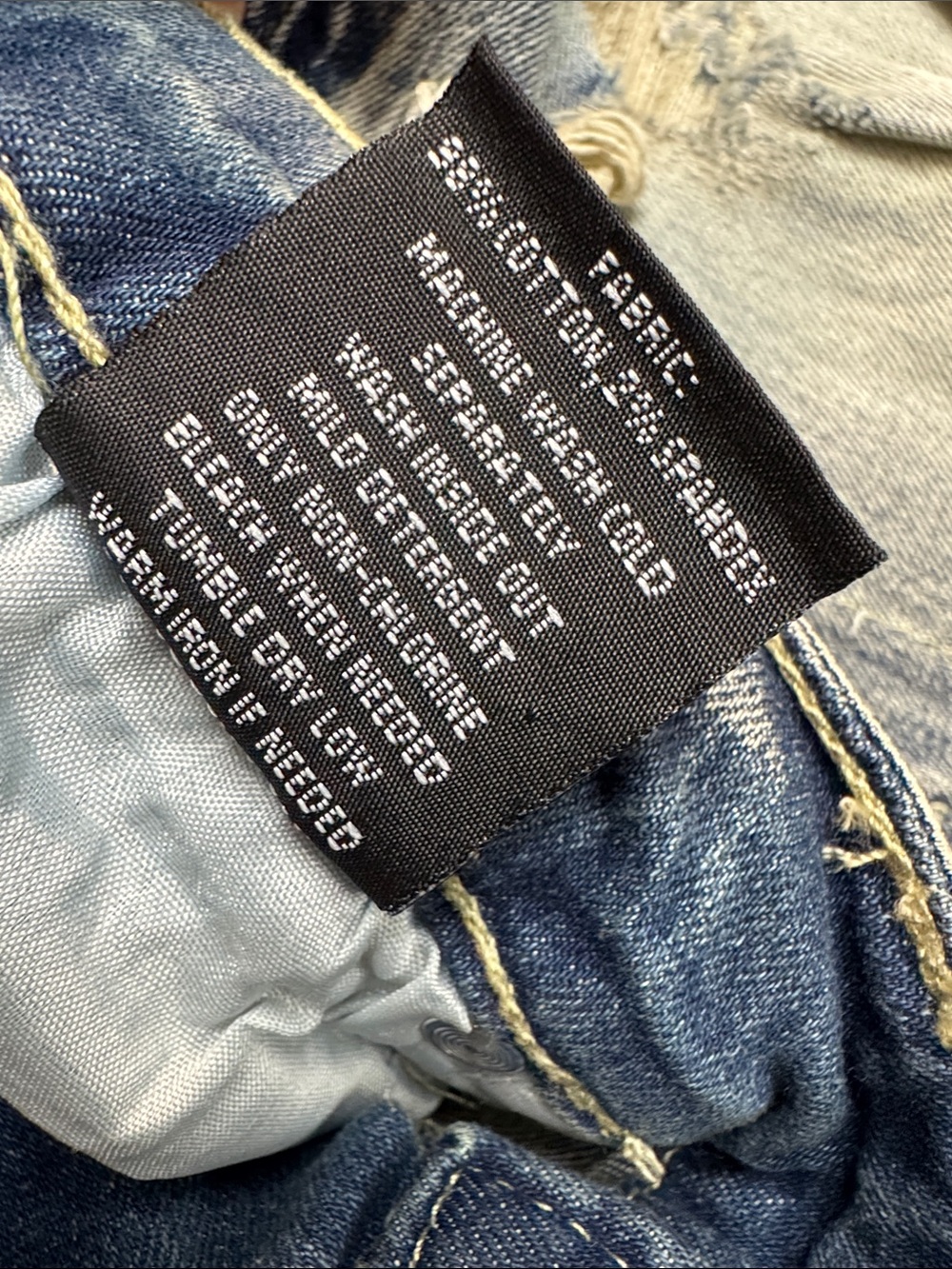 SOC moto Slim Straight Distressed Jeans in Faded Blue ombré 36 - Picture 15 of 15